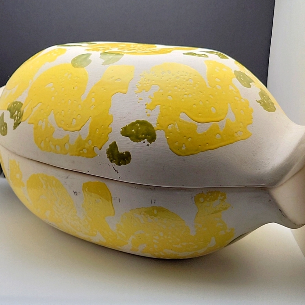 Vtg 1970s Beauceware Cocotte Yellow Rooster Canadian Clayker